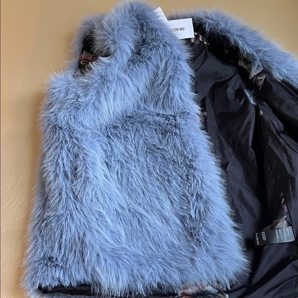 Jason Wu Soft Blue Faux Fur Wrap - Picture 9 of 11